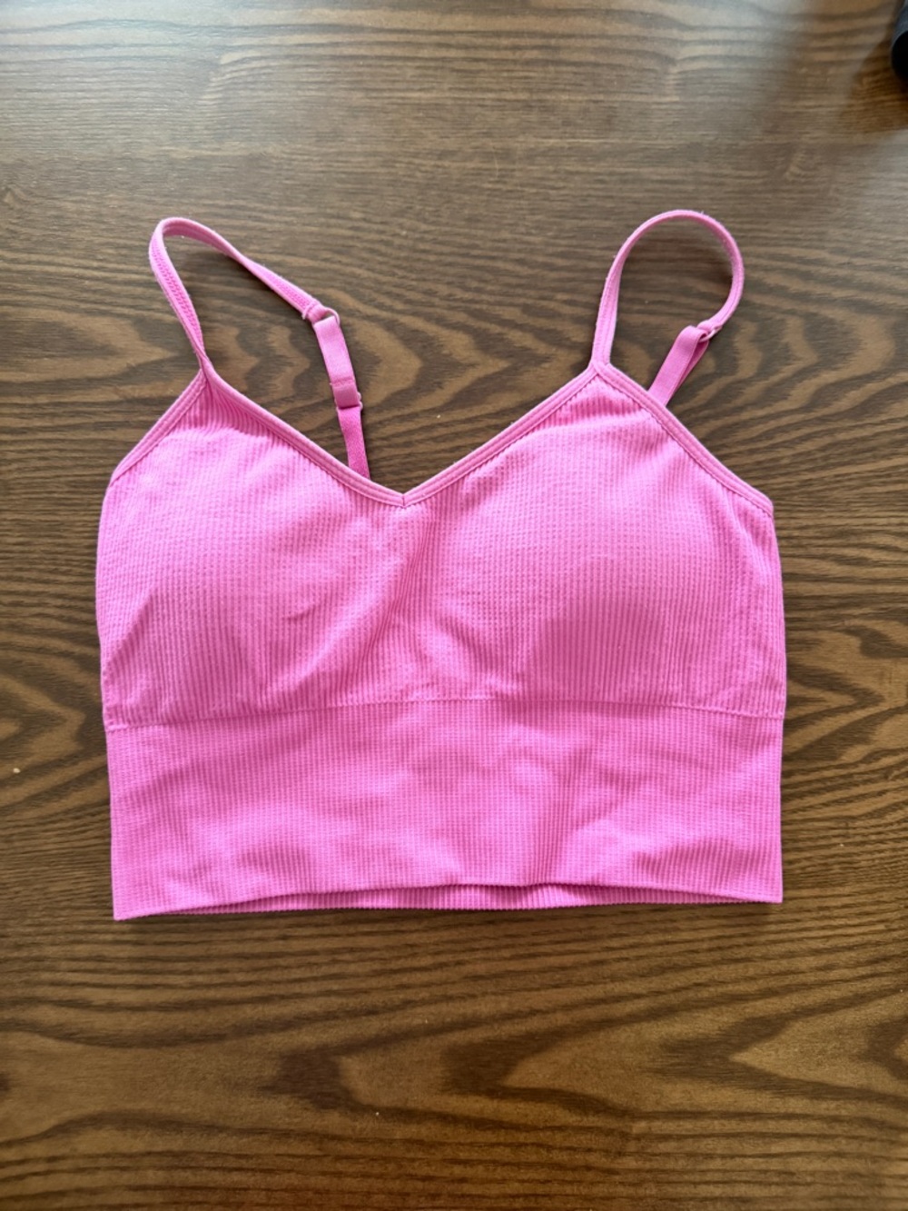 Pink sports bra